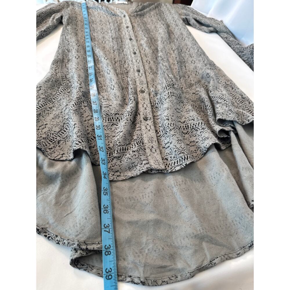 Gentle Fawn Hi-Low  Ruffle Hem Mini Tunic Dress Neutral Black & Grey Small - Picture 6 of 9